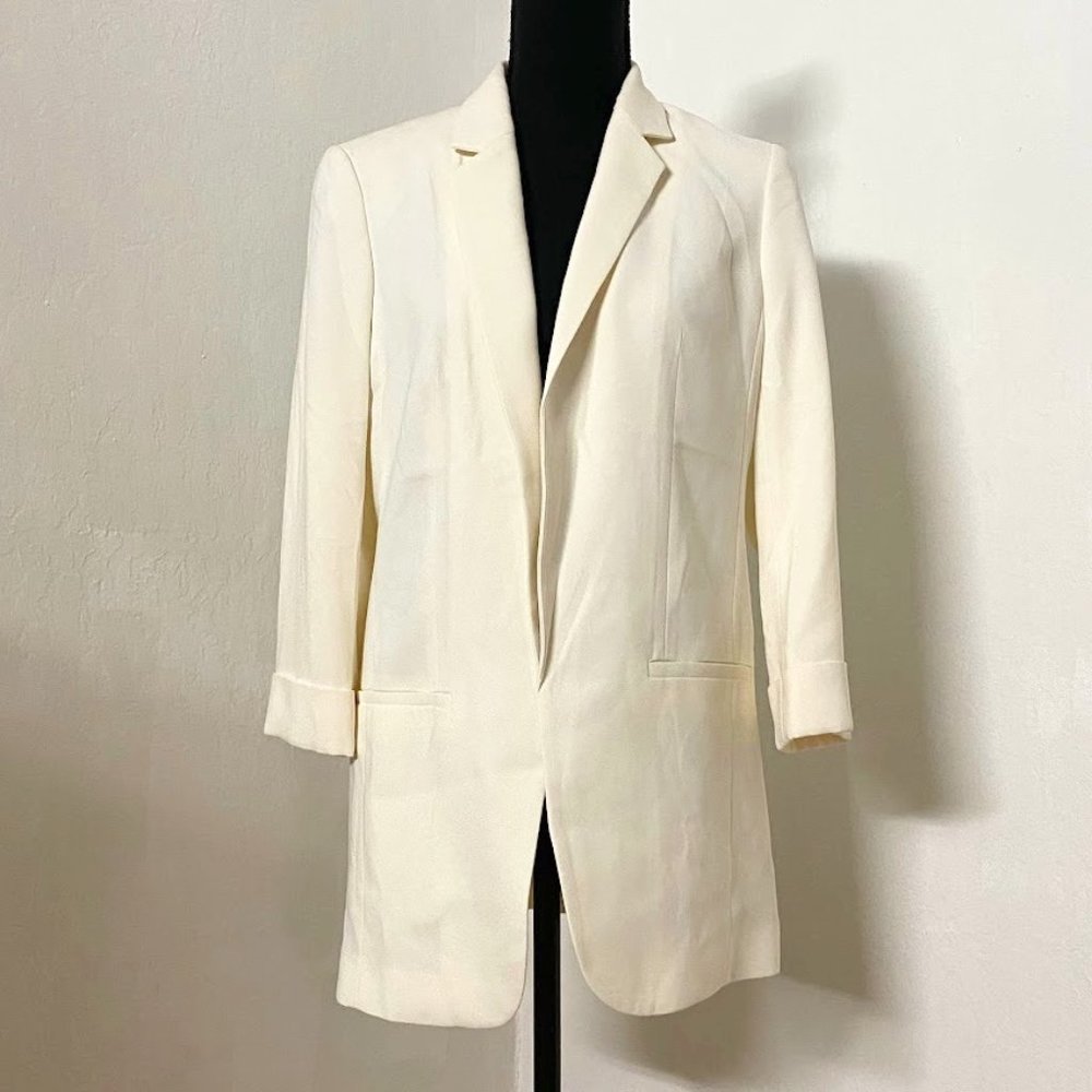 Express Open-Front Cream Blazer